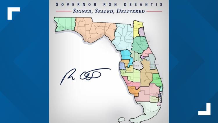 Florida Governor Ron DeSantis signs redrawn congressional map into law — First Coast News Local