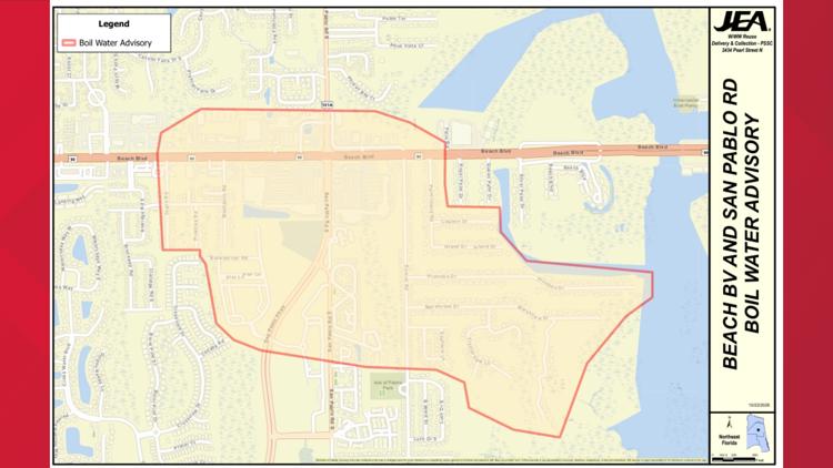Boil Water Advisory in place for parts of San Pablo Road after water main break — First Coast News Local, Fleming Island Community news